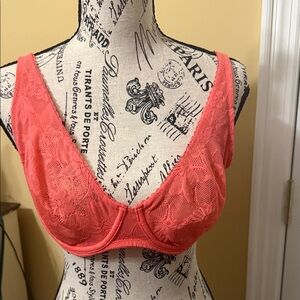 Adore Me Coral Lace Underwire Bralette